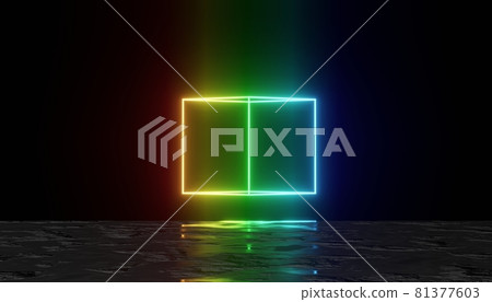 3d render of RGB neon light on darkness background. Abstract Laser lines show at night. Ultraviolet spectrum beam scene 3d render of RGB neon light on darkness background. Abstract Laser lines show at night. Ultraviolet spectrum beam scene 81377603
