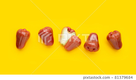 Rose apple on yellow background Rose apple on yellow background 81379684