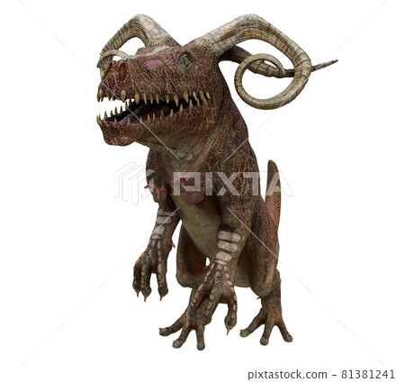 Fantasy monster creature isolated on white background 3d illustration 81381241