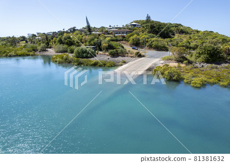 Drone Aerial Towards A Boat Ramp 81381632