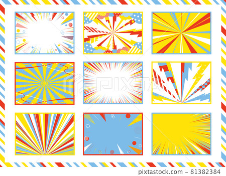 9 types of 3-color concentrated line set 9 types of 3-color concentrated line set 81382384