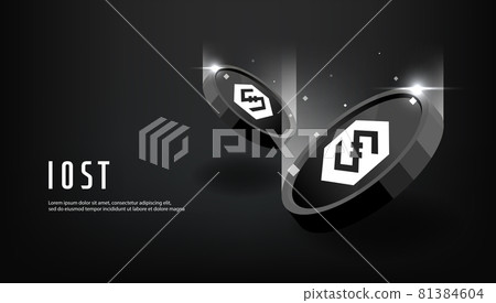 IOST coin banner. IOST coin cryptocurrency concept banner background. IOST coin banner. IOST coin cryptocurrency concept banner background. 81384604