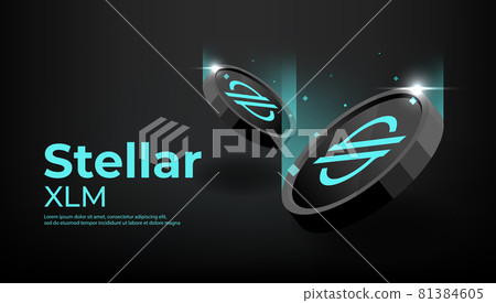 Stellar or XLM coin banner. XLM coin cryptocurrency concept banner background. 81384605