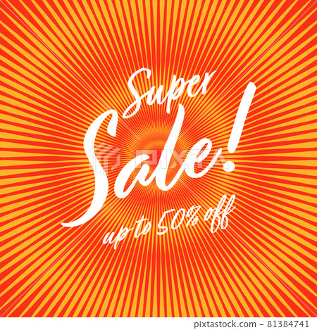 Super sale up to 50 percent off banner. 81384741