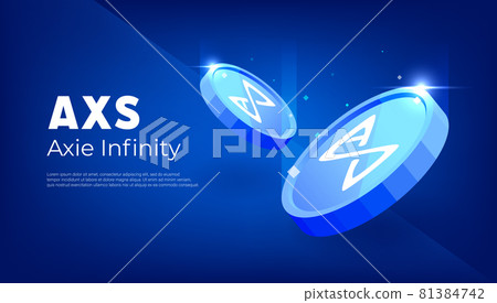 Axie Infinity AXS token banner. AXS coin cryptocurrency concept banner background. Axie Infinity AXS token banner. AXS coin cryptocurrency concept banner background. 81384742