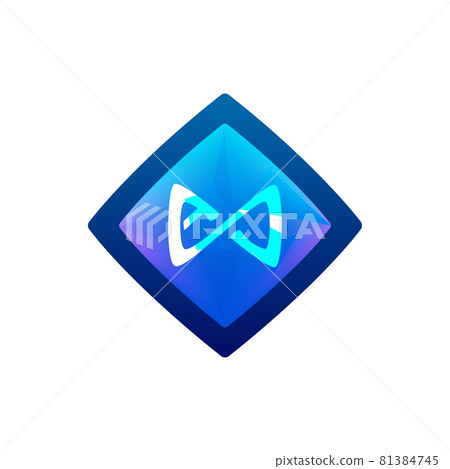 Axie Infinity AXS token symbol isolated on white background. 81384745