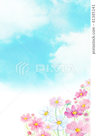 波斯菊領域水彩例證 81385141