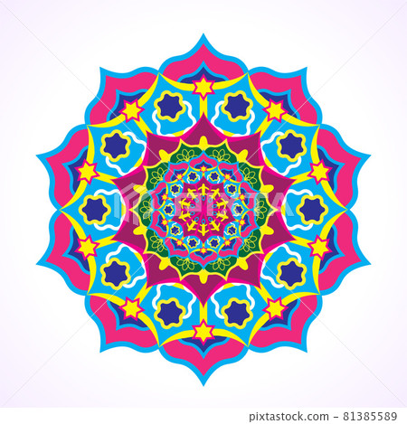 Colorful ornamental ethnic mandala vector illustration Colorful ornamental ethnic mandala vector illustration 81385589