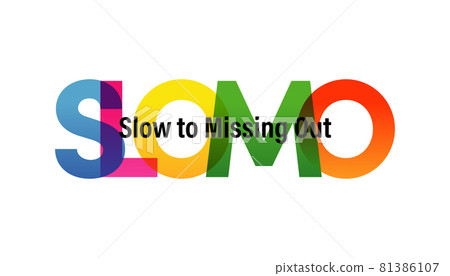 SLOMO word vector illustration. Slow To Missing Out. Colored rainbow text. Vector banner. Corporate concept. Gradient Text. Transparency Letters SLOMO word vector illustration. Slow To Missing Out. Colored rainbow text. Vector banner. Corporate concept. Gradient Text. Transparency Letters 81386107