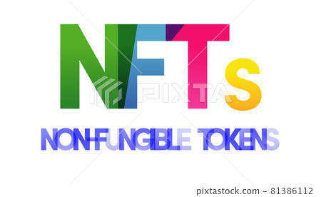 NFT, NON FUNGIBLE TOKEN, words vector illustration. Slow To Missing Out. Colored rainbow text. Vector banner. Corporate concept. Gradient Text. Transparency Letters NFT, NON FUNGIBLE TOKEN, words vector illustration. Slow To Missing Out. Colored rainbow text. Vector banner. Corporate concept. Gradient Text. Transparency Letters 81386112