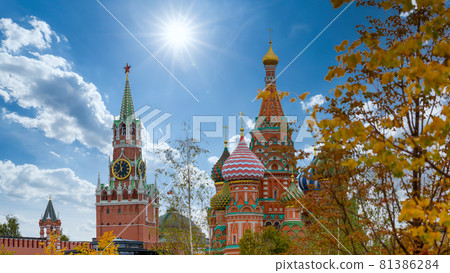 St. Basil's Cathedral ancient architecture on Red Square in Moscow, Beautiful ancient architecture building in Moscow, St. Basil's Cathedral Vasily the Blessed, Russia, Bucket list dream destination. St. Basil's Cathedral ancient architecture on Red Square in Moscow, Beautiful ancient architecture building in Moscow, St. Basil's Cathedral Vasily the Blessed, Russia, Bucket list dream destination. 81386284