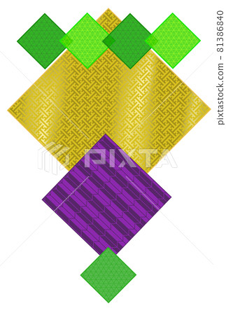 金色、紫色和綠色重疊的日式摺紙奢華風背景 金色、紫色和綠色重疊的日式摺紙奢華風背景 81386840