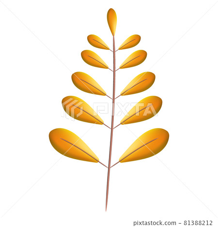 Autumn leave 3D. Fall leaf, minimal 3d render, plasticine, vector 81388212