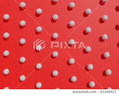 3D of Coronavirus cell pattern background. Minimal style. 3D of Coronavirus cell pattern background. Minimal style. 81388427