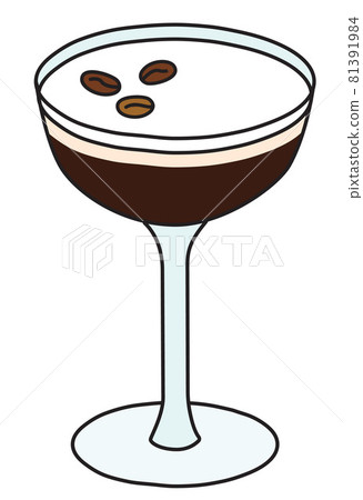 Stylish hand-drawn doodle cartoon style Espresso Martini cocktail vector illustration. For party card, invitations, posters, bar menu or alcohol cook book recipe Stylish hand-drawn doodle cartoon style Espresso Martini cocktail vector illustration. For party card, invitations, posters, bar menu or alcohol cook book recipe 81391984