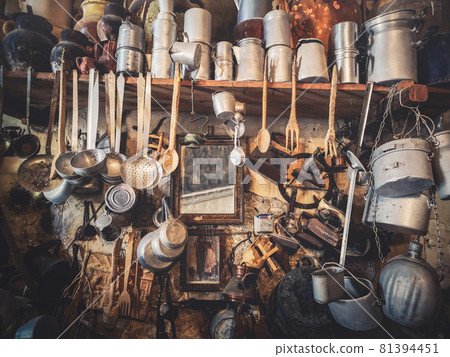 old utensil crockery kitchen ancient vintage background texture old utensil crockery kitchen ancient vintage background texture 81394451