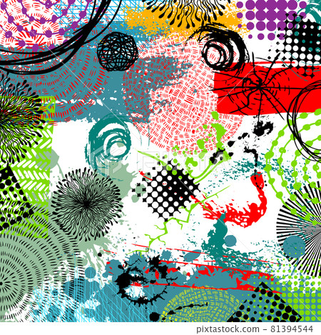 The square background is smeared with paint. Vector illustration The square background is smeared with paint. Vector illustration 81394544