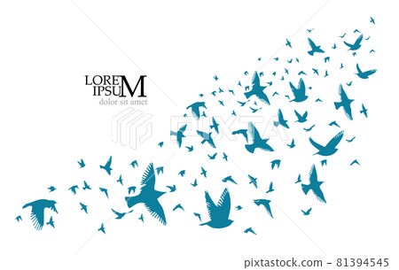 A flock of blue birds. Vector illustration A flock of blue birds. Vector illustration 81394545