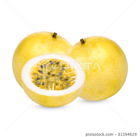 Passion fruit; Passiflora edulis isolated on white background 81394629