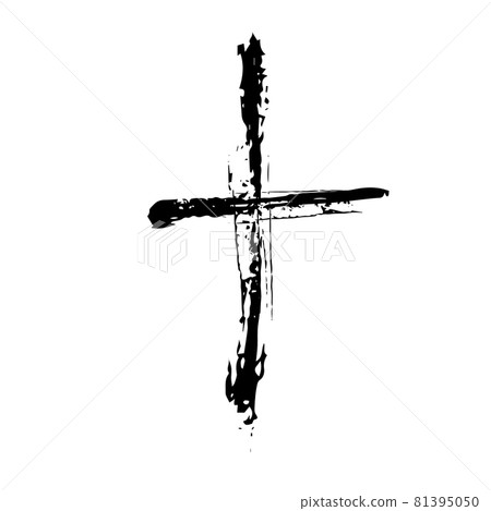 Black blotted cross. Vector illustration Black blotted cross. Vector illustration 81395050