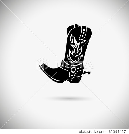 Cowboy boots object. vector illustration Cowboy boots object. vector illustration 81395427