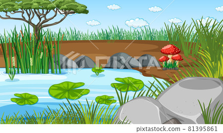 Nature forest landscape at daytime scene 81395861