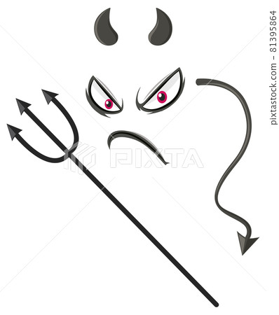 Evil face with devil element Evil face with devil element 81395864