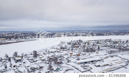 Aerial landscape, area of Veliky Ustyug is a town in Vologda Oblast, Russia Aerial landscape, area of Veliky Ustyug is a town in Vologda Oblast, Russia 81396806