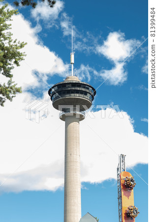 Nasinneula Observation Tower on blue sky background in Tampere city, Finland 81399484