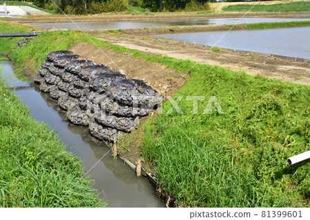 Revetment using fiber net 81399601