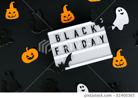 Lightbox with text BLACK FRIDAY, Halloween decorations Sale shopping concept. Template Black friday sale mockup fall thanksgiving promotion advertising. Holiday Lightbox with text BLACK FRIDAY, Halloween decorations Sale shopping concept. Template Black friday sale mockup fall thanksgiving promotion advertising. Holiday 81400365