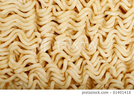 Top view of instant noodles texture Top view of instant noodles texture 81401418