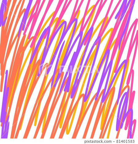 chaotic colorful doodles, messy brush strokes, warm colors of rainbow 81401583