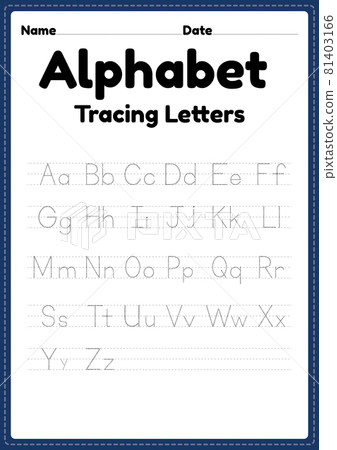 abc worksheet of tracing alphabet letters for stock illustration 81403166 pixta