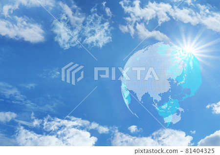Blue sky and digital transformation image global background Blue sky and digital transformation image global background 81404325