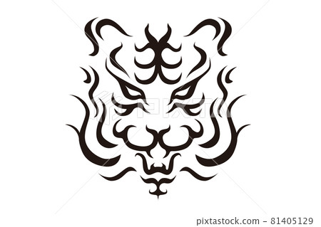 矢量圖的簡單設計的老虎臉 矢量圖的簡單設計的老虎臉 81405129