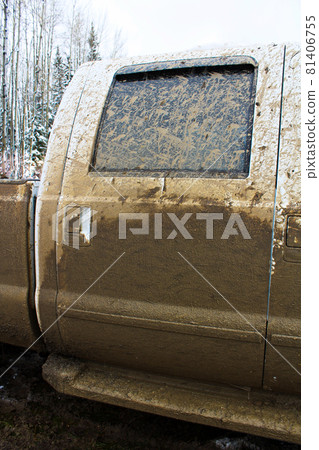 Side door of a truck that has been mud bogging Side door of a truck that has been mud bogging 81406755