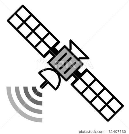 An artificial satellite that sends and receives communication radio waves from space 81407580