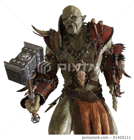 Orc 3d illustration isolated on white background Orc 3d illustration isolated on white background 81408111