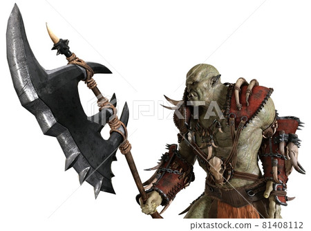 Orc 3d illustration isolated on white background Orc 3d illustration isolated on white background 81408112
