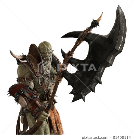 Orc 3d illustration isolated on white background Orc 3d illustration isolated on white background 81408114