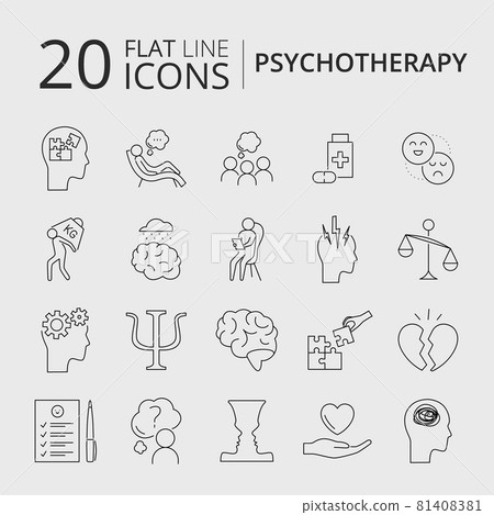 Psychotherapy and psychology related outline simple icon 81408381