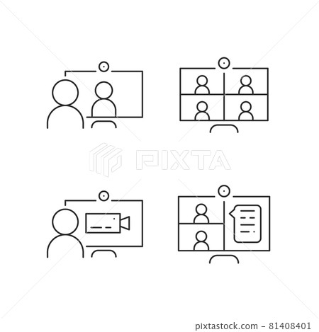 Simple set of online meeting related line 81408401
