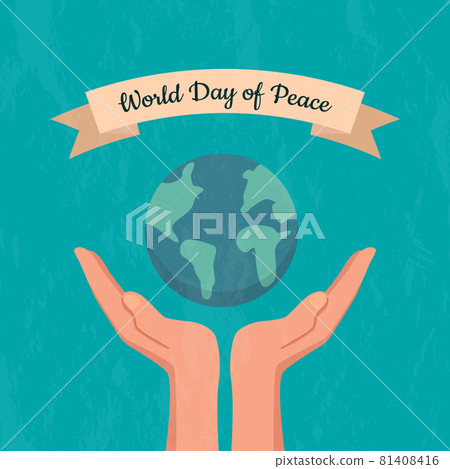 Hands support the planet earth, take care  81408416