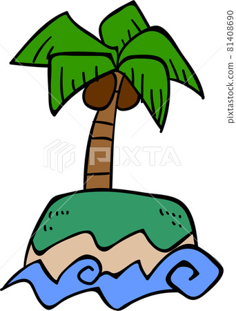 Illustration of a simple uninhabited island 81408690