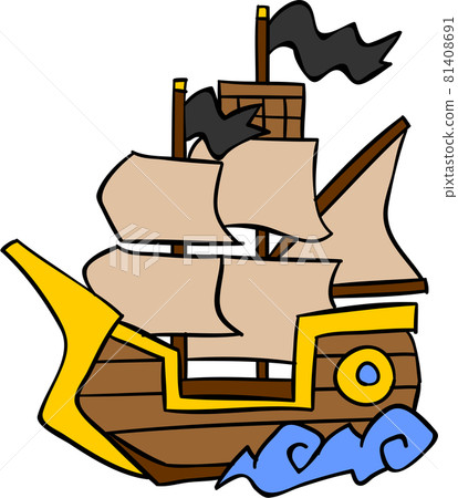 Illustration of a simple sailing ship 81408691