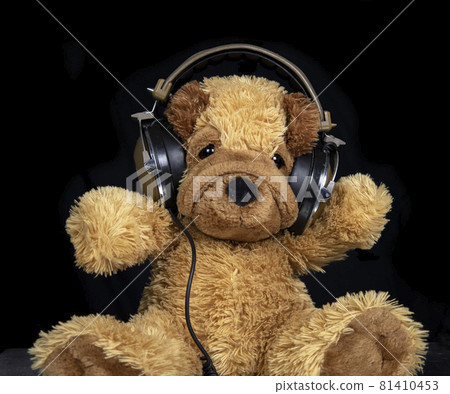 Teddy dog with headphones Teddy dog with headphones 81410453
