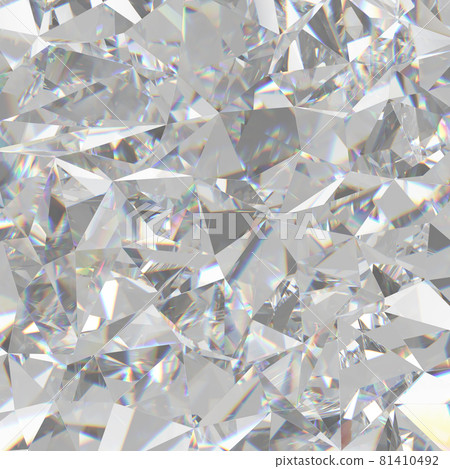 Beautiful 3D Rendered Shiny Diamond in Brilliant Cut on White Background, Crystal Background 81410492