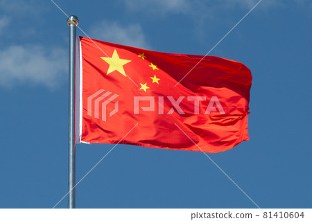 China flag waving in the wind. 81410604