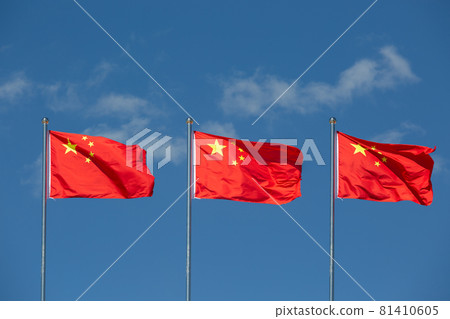 China flag waving in the wind. 81410605